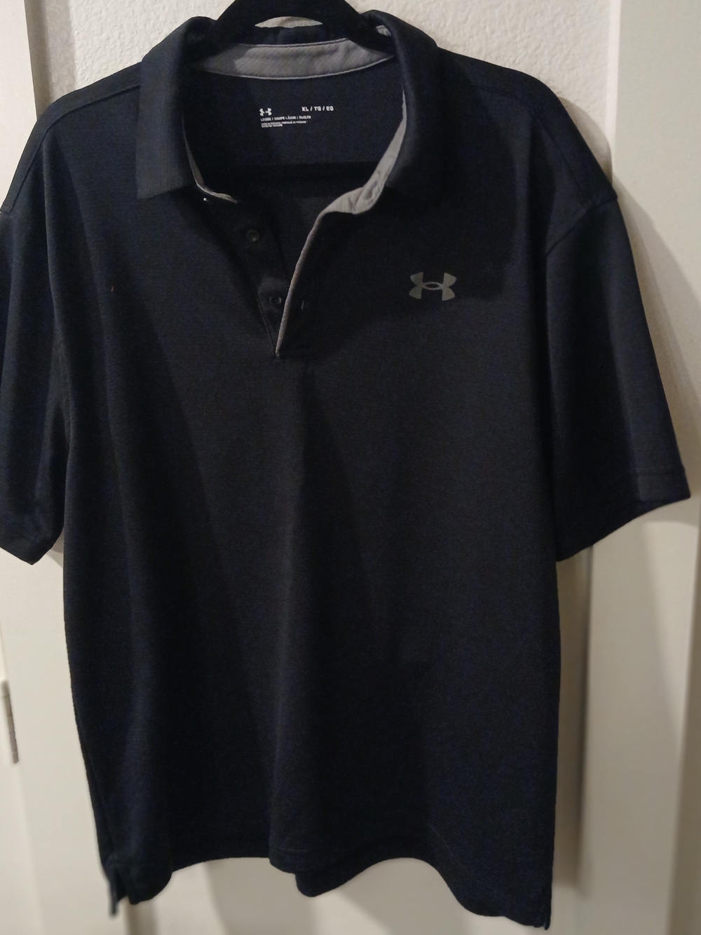 Under Armour Men's Black Polo with Gray Accents
